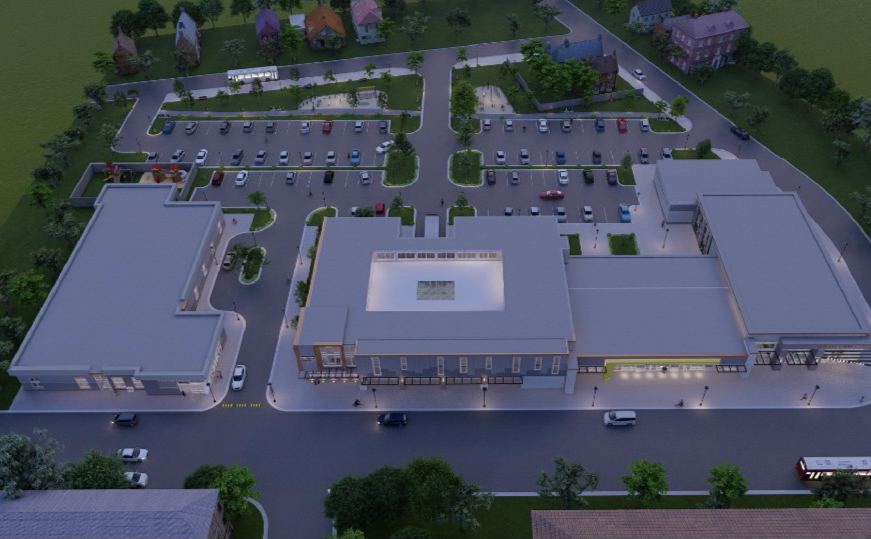 Aerial view of redevelopment project